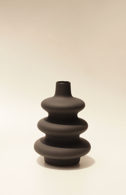Osmos Studio Big Mezo Vase In Off Black