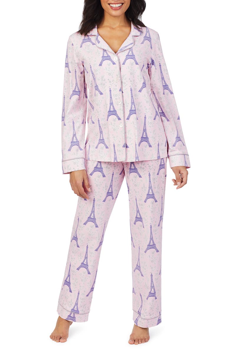 BEDHEAD PAJAMAS BedHead Print Knit Pajamas, Main, color, COLETTE'S EIFFEL