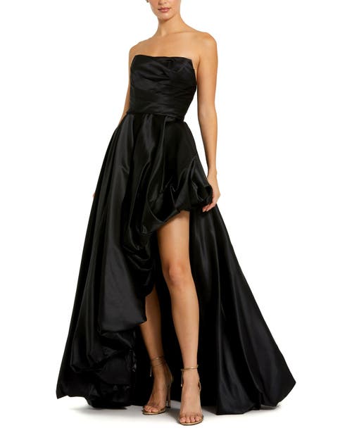 Mac Duggal Strapless Ruched Gown In Black