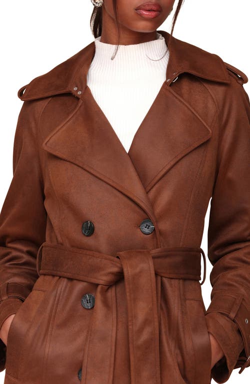 AVEC LES FILLES AVEC LES FILLES DOUBLE BREASTED FAUX SUEDE TRENCH COAT