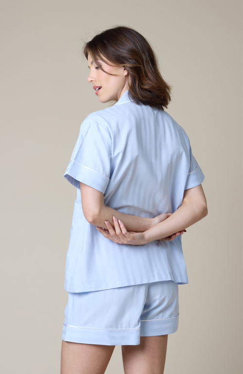 Kip. Kip Premium Cotton Short Set In Mist Blue