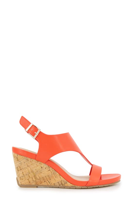 Reaction Kenneth Cole Greatly Platform Wedge Sandal In Tomato
