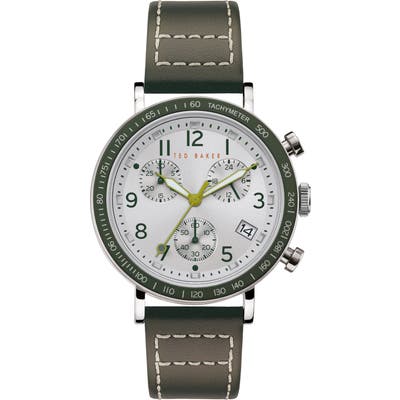 Ted Baker London Marteni Chronograph Leather Strap Watch, 42Mm