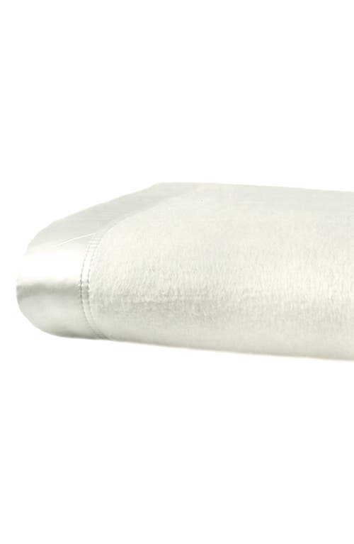 Melange Home Silk Charmeuse Border Throw Blanket In Ivory