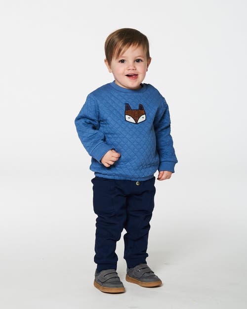 Shop Deux Par Deux Baby Boy's Quilted Sweatshirt And Fleece Pant Set Blue In Moonlight Blue