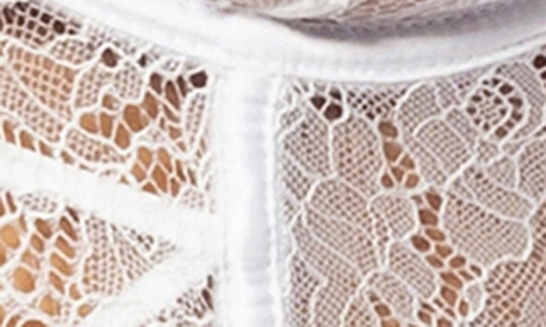 Shop Oh La La Cheri Indie Lace Longline Underwire Bra & Tanga Set In Bright White