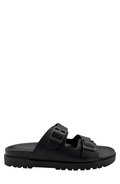 Calvin Klein Double Bar Sandals In Black