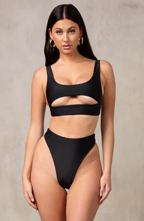 Shop Mbm Swim Lucky Bikini Top In Black