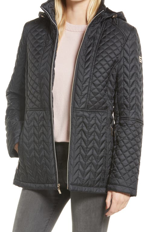 Gallery Women's Hooded Quilted Jacket in Black