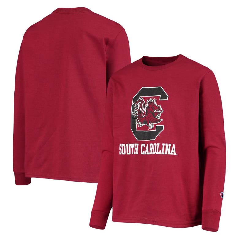 Champion Kids' Youth  Garnet South Carolina Gamecocks Lockup Long Sleeve T-shirt In Red