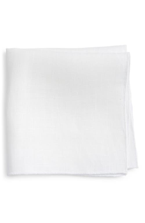 Linen Pocket Square in White