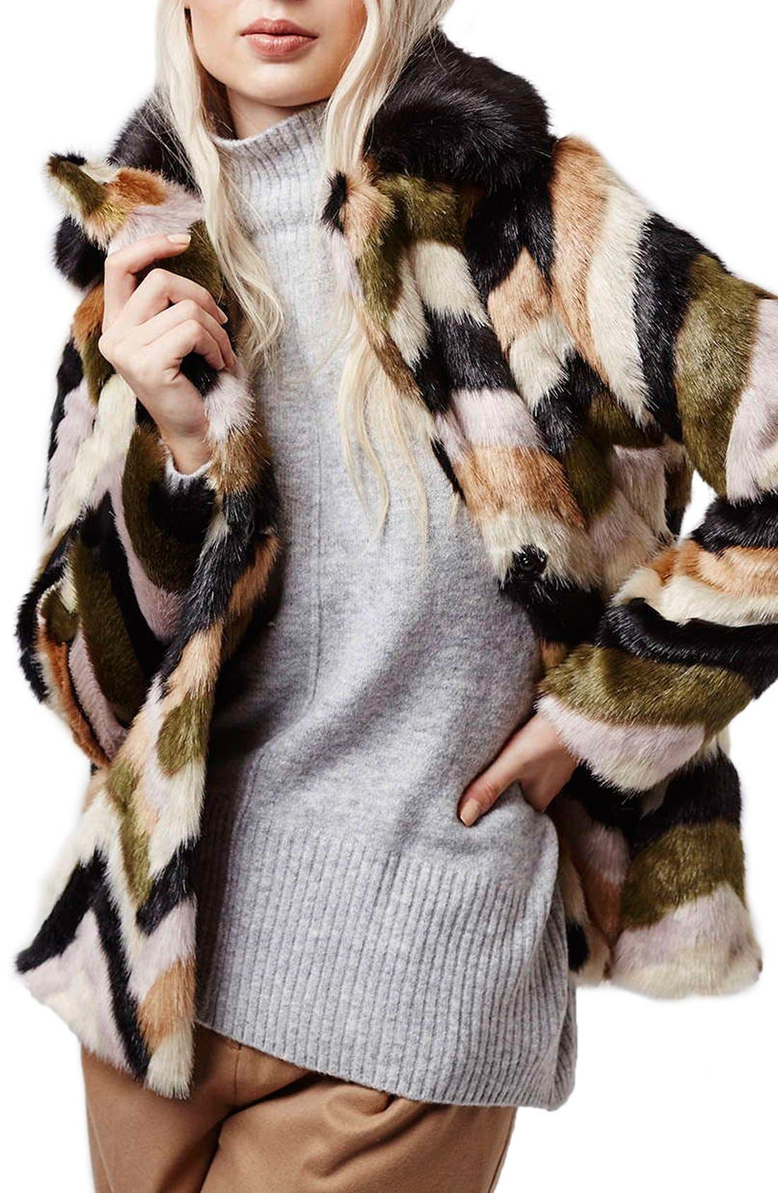 Chevron Faux Fur Coat Nordstrom