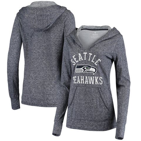 Women's Junk Food Royal/White Seattle Seahawks Sideline Stripe Pullover  Hoodie