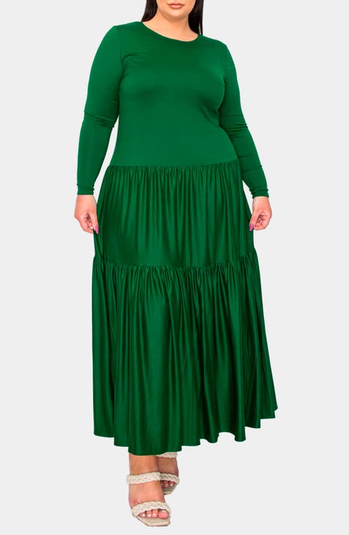 L I V D Long Sleeve Maxi Dress In Green