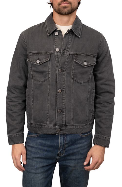 Shop Bagatelle Garment Washed Twill Trucker Jacket In Washed Charcoal