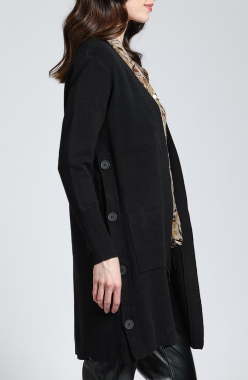 Shop Apny Side Button Duster Cardigan In Black