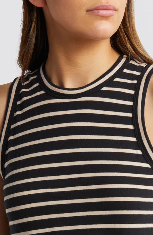 Shop Rails Stripe Cotton Tank In Black Ivory Stripe