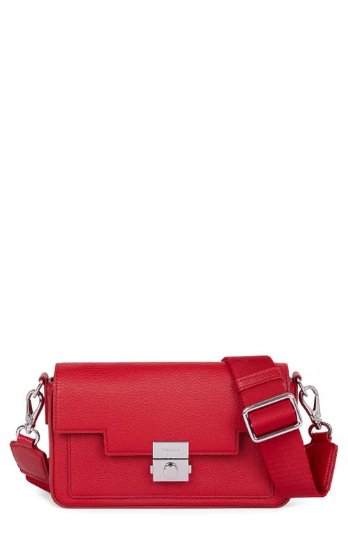 The Retro Leather Crossbody Bag in Red