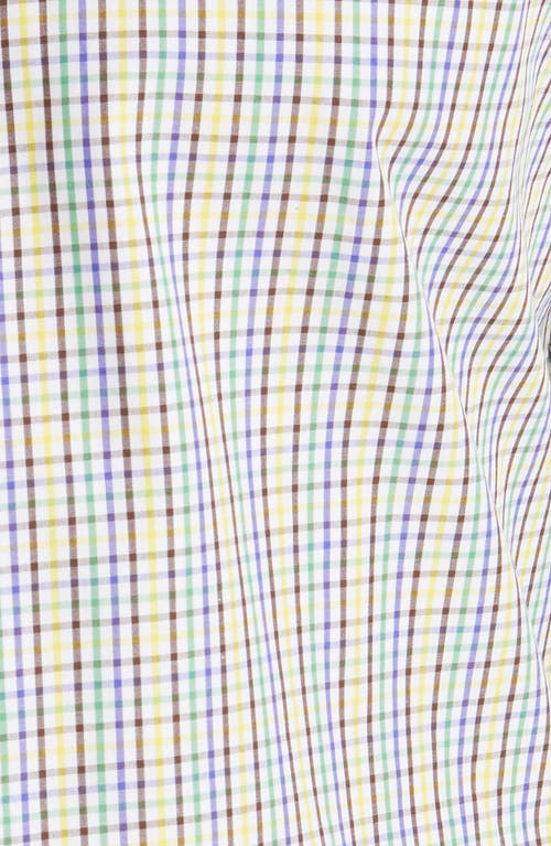 Duchamp Tailored Fit Check Dress Shirt In White/multi