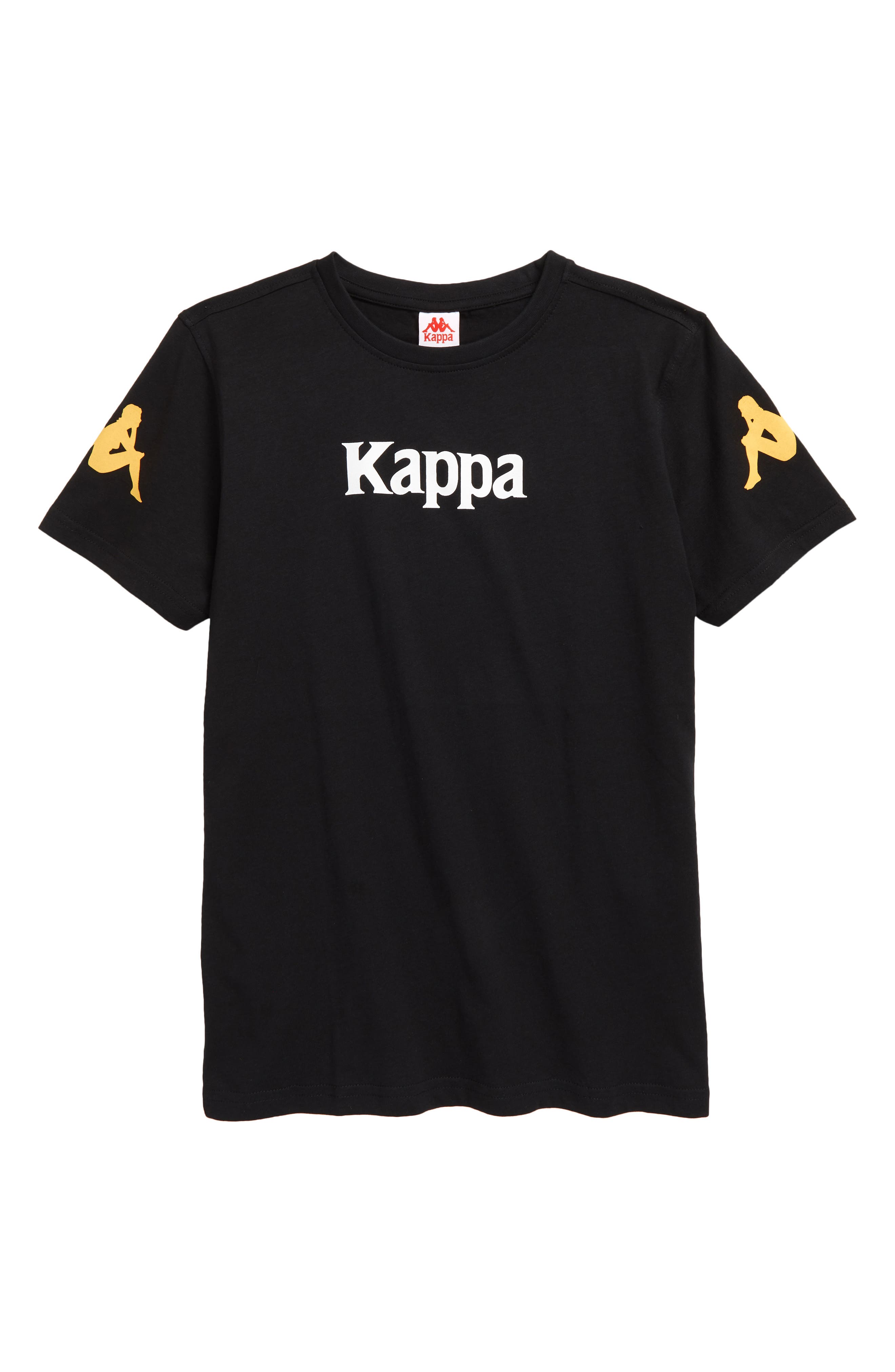Kappa Kids' Authentic Paroo Logo Graphic Tee in Black Smoke-Yellow-White at Nordstrom, Size 10Y Us
