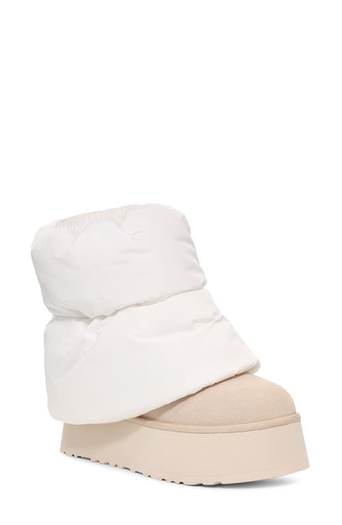 Ugg(r) Classic Mini Dipper Puffer Platform Boot In White/ceramic