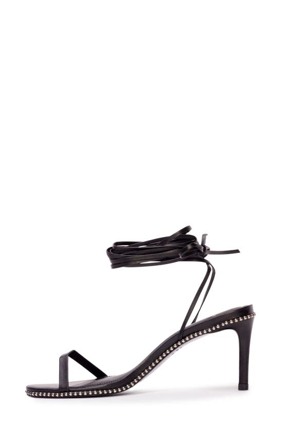 Shop Black Suede Studio Lele Ankle Wrap Sandal In Black Buffed Nappa Studs