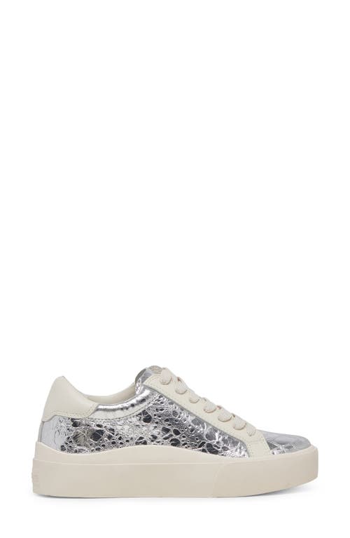 Shop Dolce Vita Zayn Platform Sneaker In Silver Distressed Leather