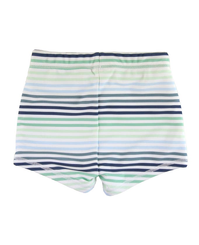 Shop Ruggedbutts Boys Upf50+ Swim Shorties In Coastal Stripes