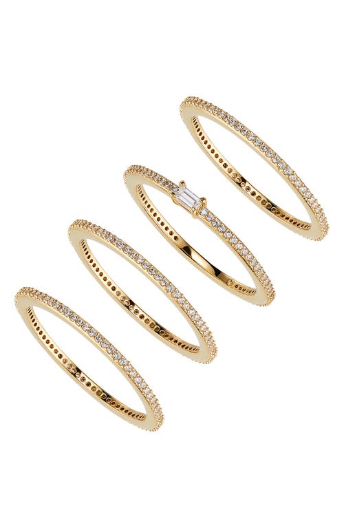 Nadri Pave The Way Set of 4 Cubic Zirconia Stacking Rings in Gold at Nordstrom