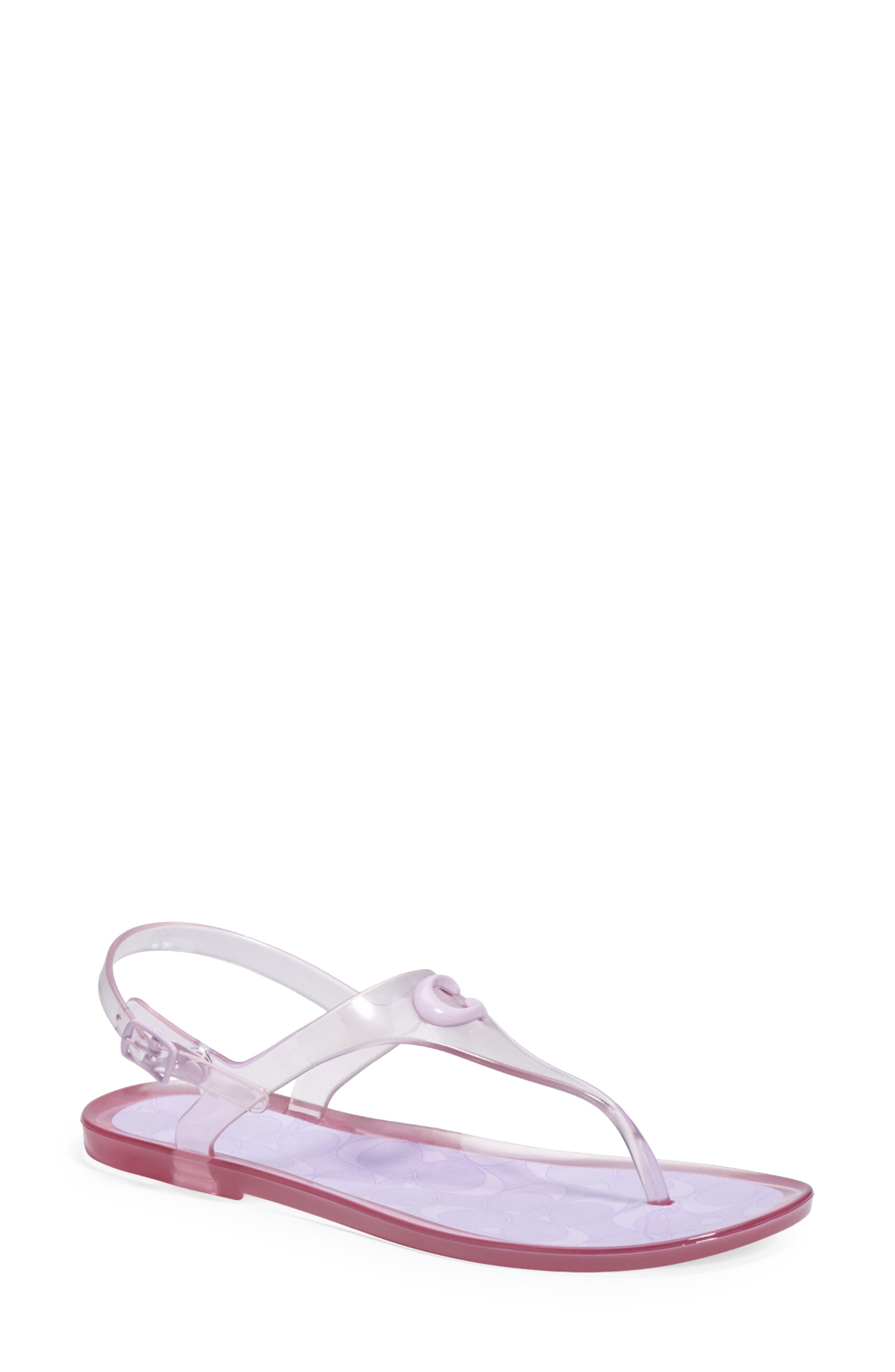 Purple T-Strap Sandals for Women 