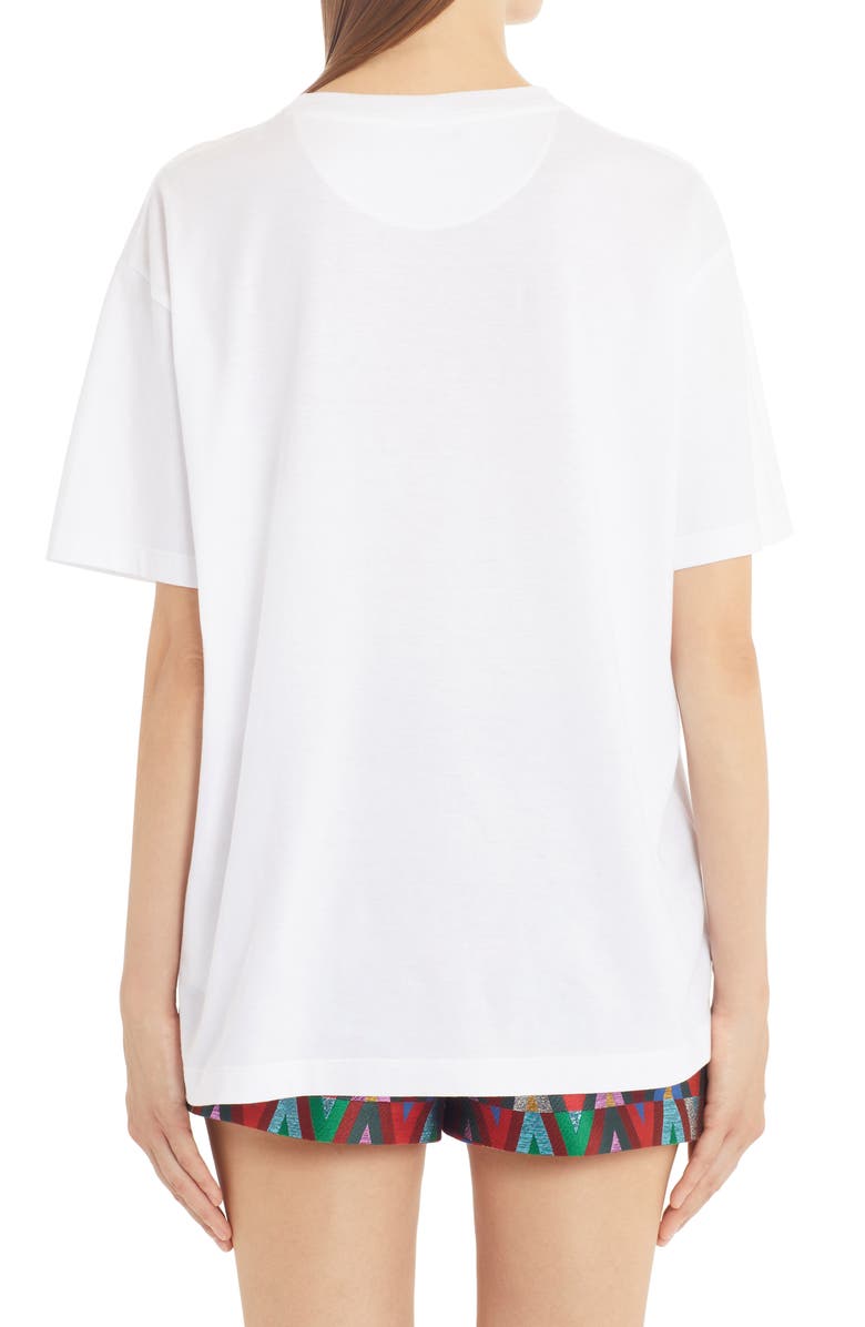 Valentino Embroidered Logo Cotton Jersey T-Shirt