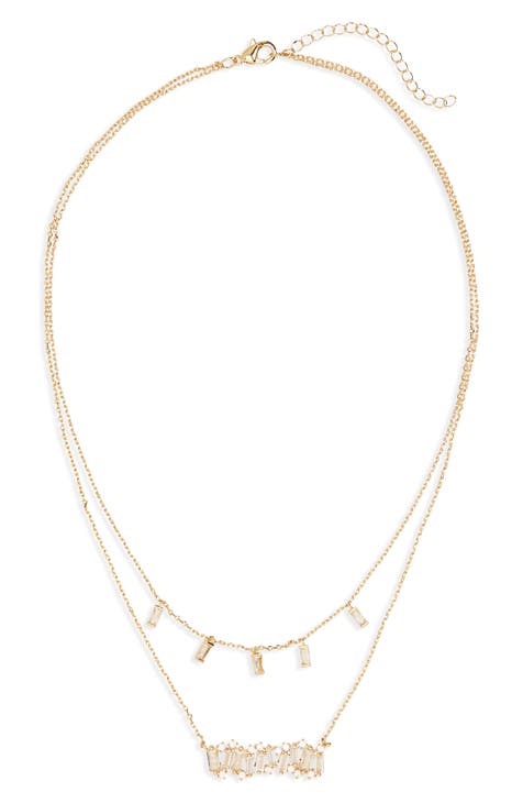 Scattered CZ Layered Necklace