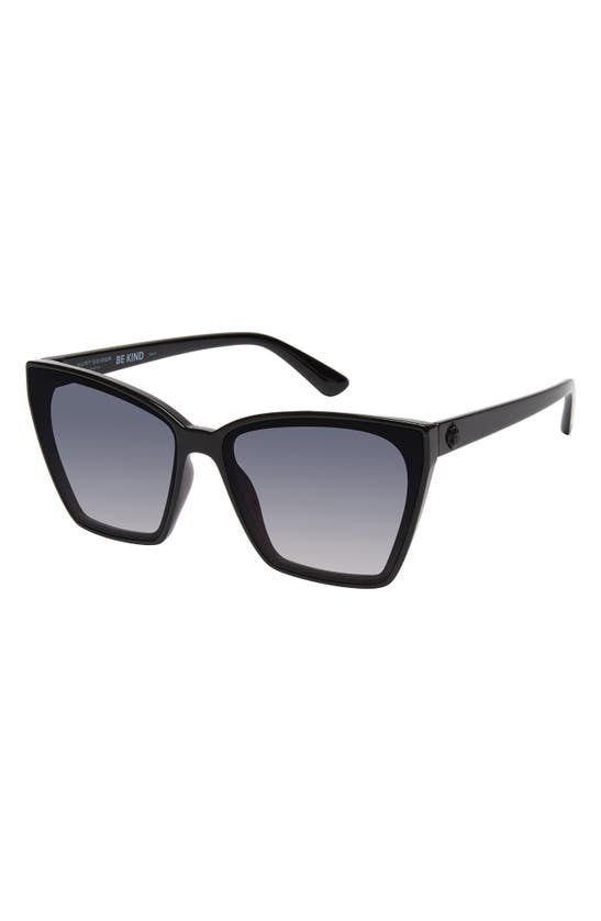 Shop Kurt Geiger 64mm Cat Eye Sunglasses In Black Crystal Fuchsia / Smoke