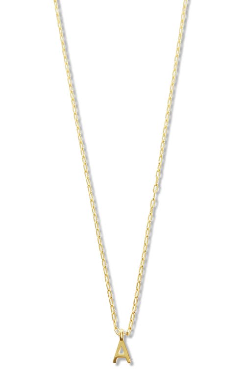 Argento Vivo Sterling Silver Initial Pendant Sterling Silver Paper Clip Chain Necklace In Gold - A