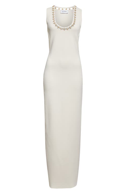 Shop St John St. John Collection Embellished Milano Knit Gown In Ecru