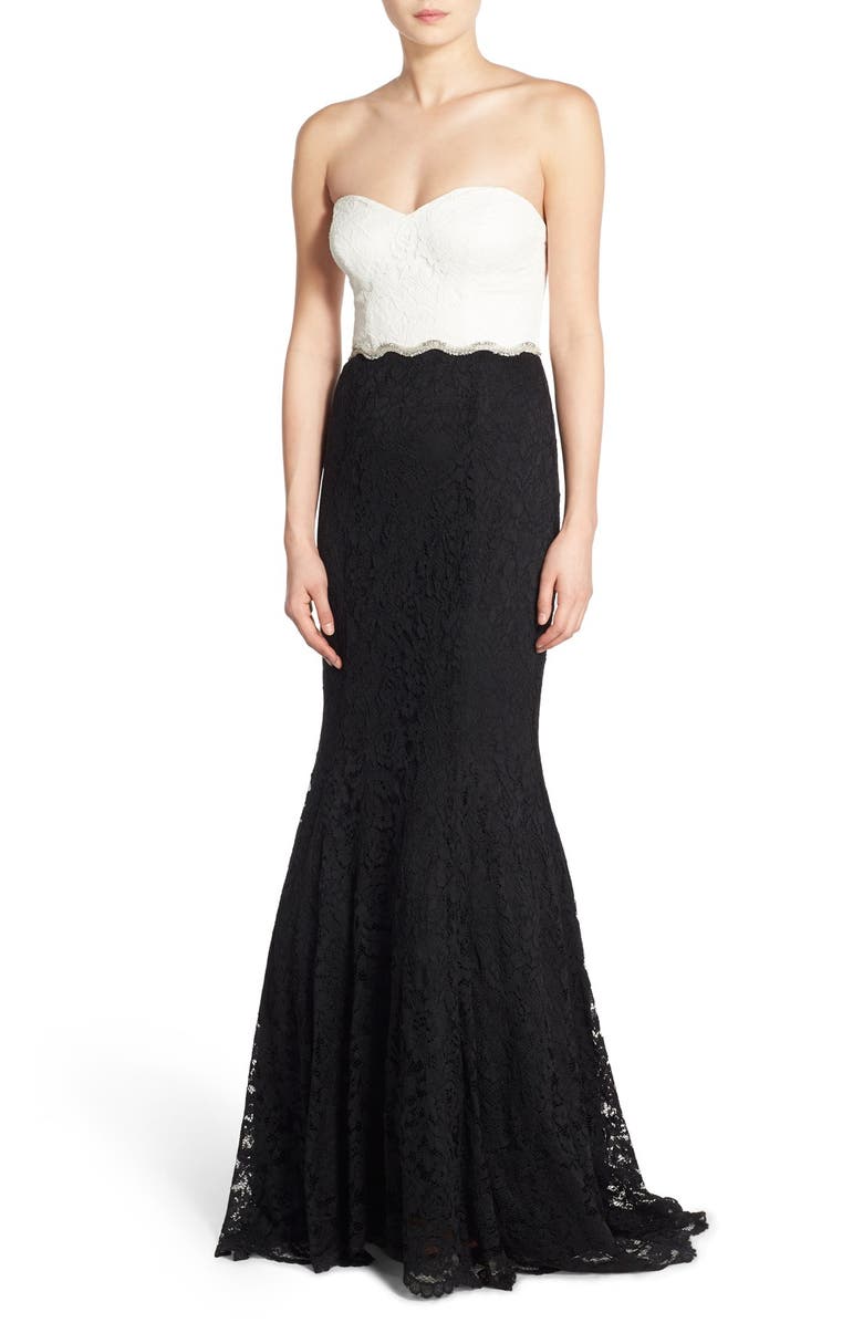 Way-In 'Ray' Colorblock Strapless Gown | Nordstrom