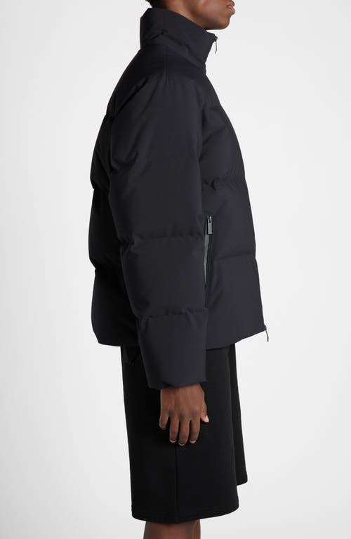Moncler Black Misonet Short Down Jacket In Dark Blue