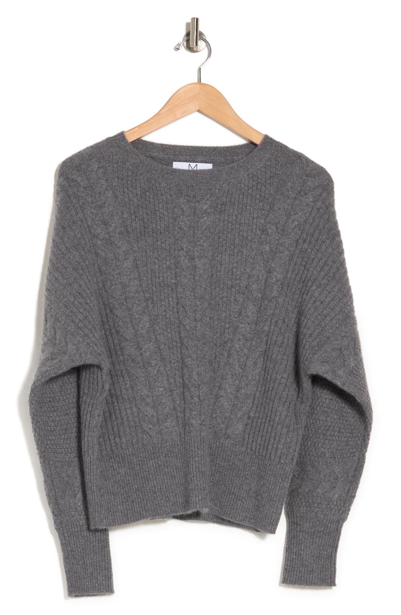 Magaschoni Cashmere Dolman Sleeve Sweater in Cement Heather at Nordstrom Rack, Size X-Large