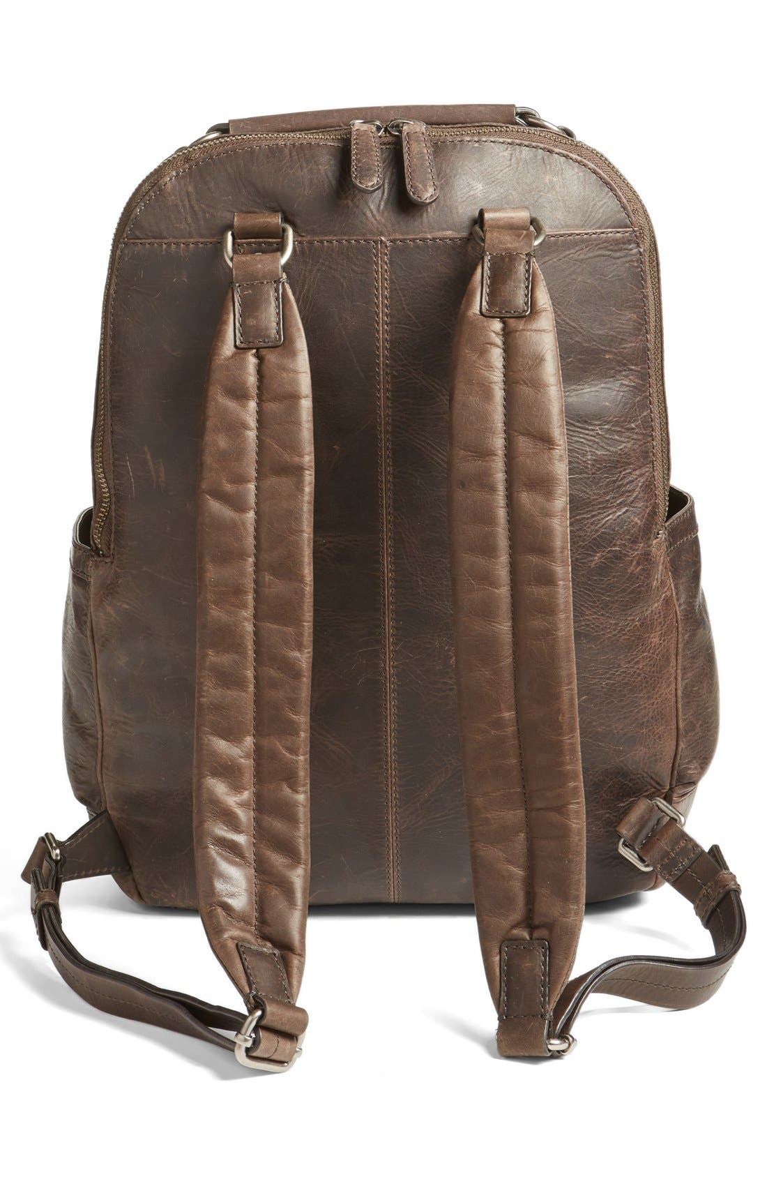 leather frye logan backpack