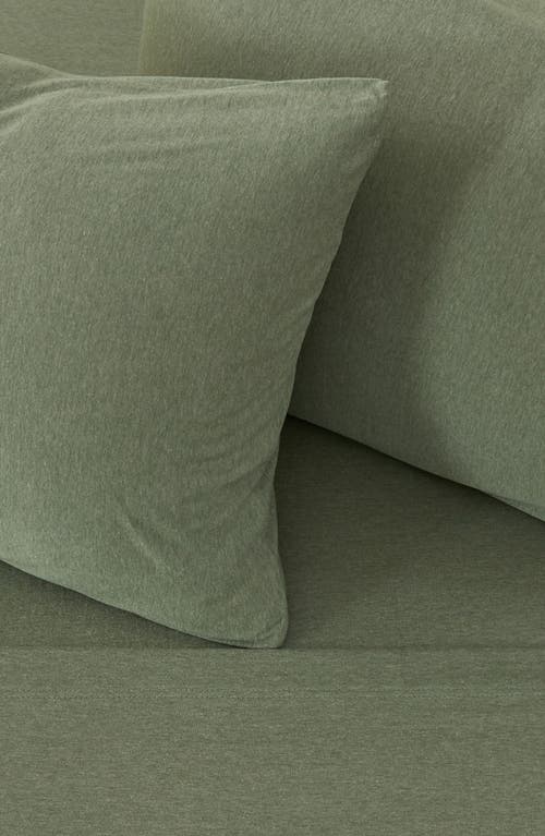 Woven & Weft Jersey Knit Sheet Set In Heathered Olive