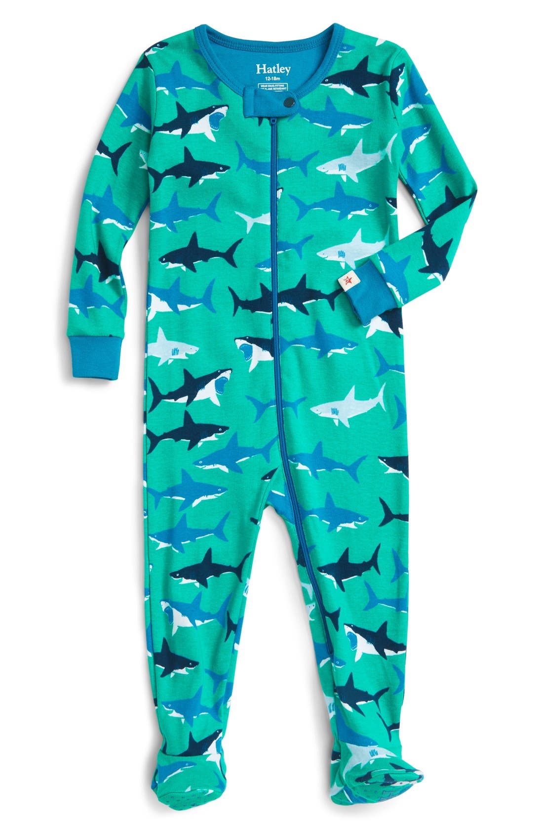 Hatley 'Great White Sharks' Fitted OnePiece Pajamas (Baby Boys