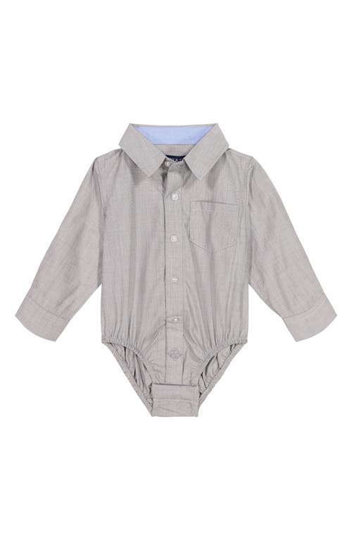 Andy & Evan Button-Up Long Sleeve Bodysuit in Grey