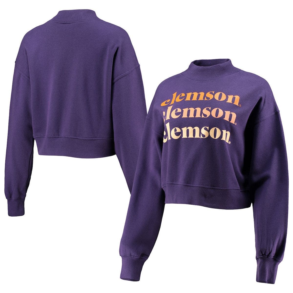 CHICKA-D Women's chicka-d Purple Clemson Tigers Heavyweight Hailey Cropped Sweatshirt at Nordstrom