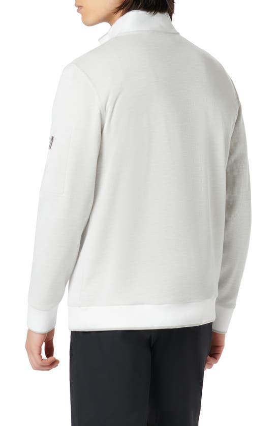 Bugatchi Men's Mixed Nylon Knit Quarter-zip Sweater In White