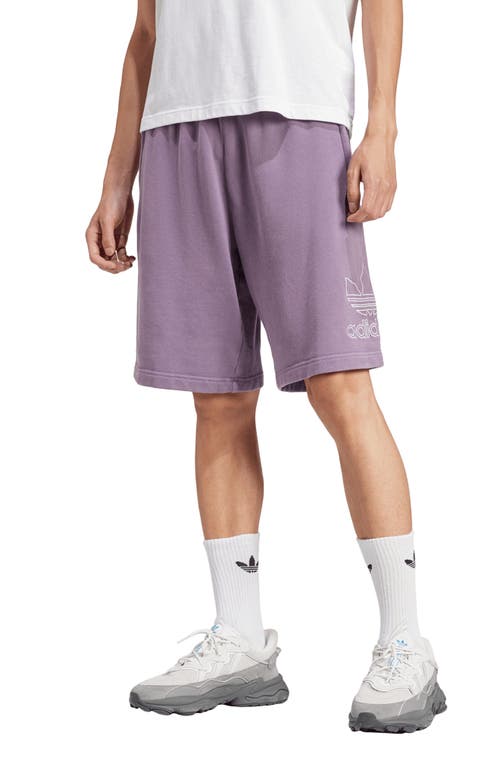 adidas Adicolor Lifestyle Outline Trefoil Shorts Shadow Violet/White at Nordstrom,