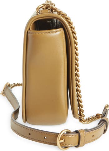 Tory Burch Bag One Circle Shoulder Kira Chevron Leather In Arugula/rolled  Brass