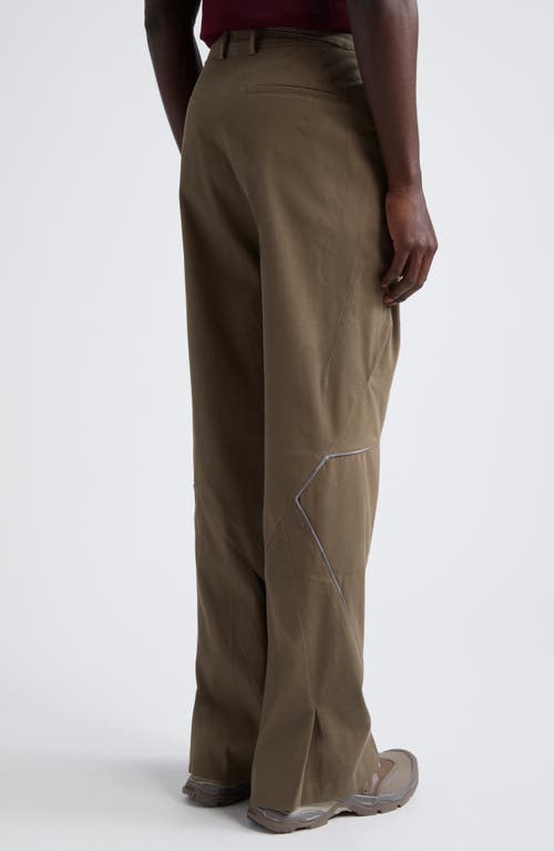 Shop Kiko Kostadinov Ohne K-dart Stretch Twill Pants In Brass Green