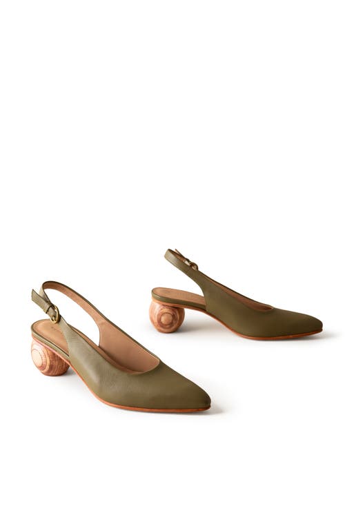 Huma Blanco Canela Slingback Pump In Olive