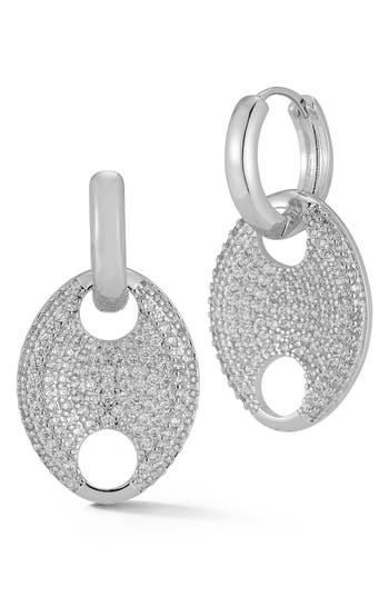 Chloe & Madison Chloe And Madison Cubic Zirconia Drop Earrings In Silver