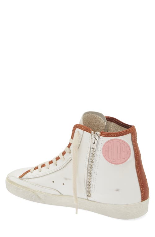 Golden Goose Francy Private Edition Zip High Top Sneaker In White/cuoio